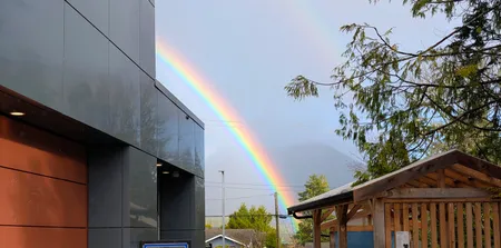 A rainbow over the Comfort First Early Learning building